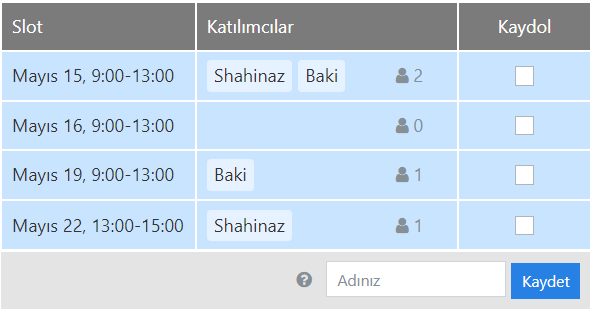 Gönüllü yönetimi, spor etkinlikleri, iş etkinlikleri ve daha fazlası için Kayıt sayfaları